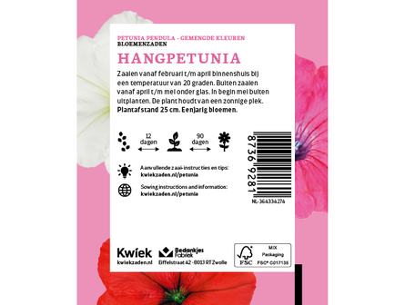 Hangpetunia - Kwiek Uitdeel zakjes (UITVERKOCHT)