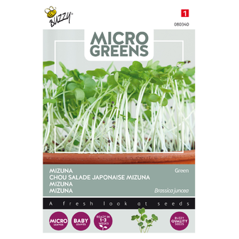 Mizuna Green kiemgroenten zaden - voorkant