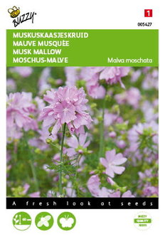 Muskus Kaasjeskruid roze Malva zaden - voorkant