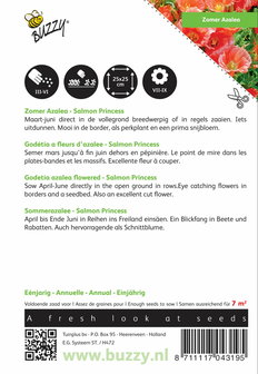 Zomer Azalea Salmon Princess zaden - achterkant