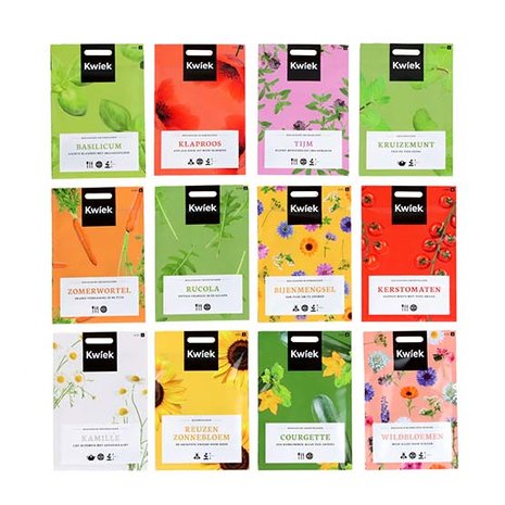Hartjes en bloemetjes - bedankje zadenpakket met ansichtkaart in Japanse envelop