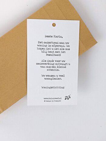 Bedankje bloembollen in kraft cadeauzakje - dank je wel
