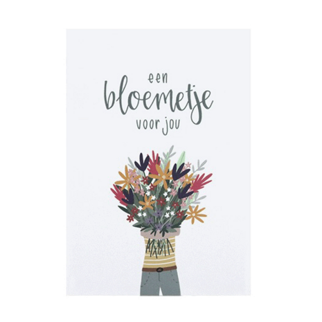 Ansichtkaart 100 x 148 mm met de tekst ‘Een bloemetje voor jou’