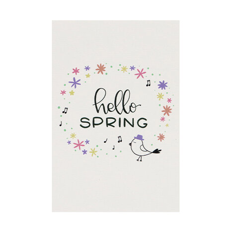 Ansichtkaart 100 x 148 mm met de tekst ‘Hello spring’