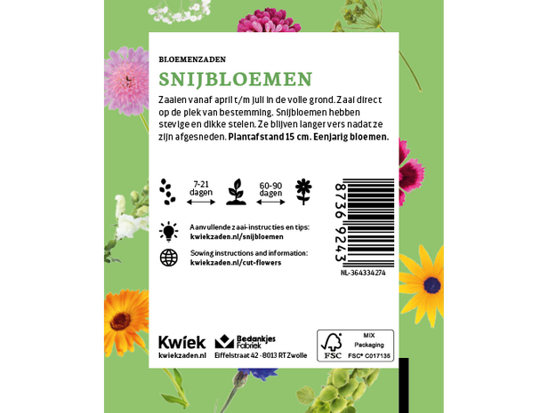 Snijbloemen - Kwiek Uitdeel zakjes