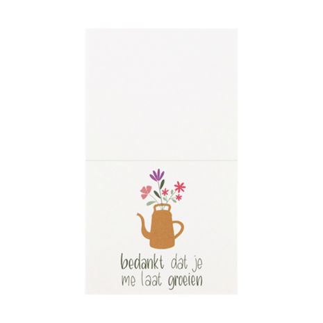 Bedankt dat je me laat groeien - Groeiconfetti in pergamijn zakje met klapkaartje // Floralis