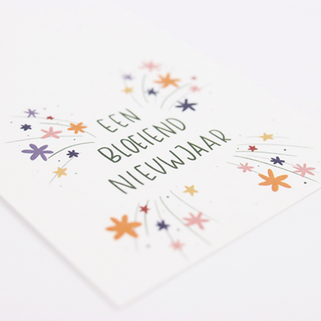 Een bloeiend nieuwjaar - Groeiconfetti in pergamijn zakje met klapkaartje // Floralis
