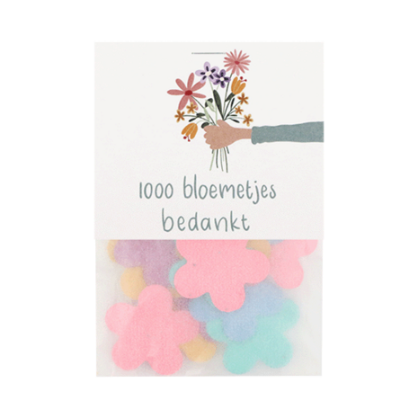 1000 bloemetjes bedankt - Groeiconfetti in pergamijn zakje met klapkaartje // Floralis