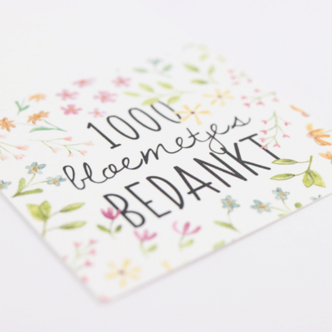 1000 bloemetjes bedankt - Groeiconfetti in pergamijn zakje met klapkaartje // Mijksje