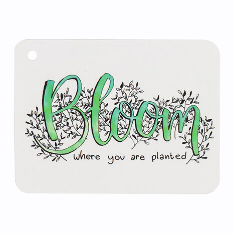 Label - Bloom where you are planted | 60 x 80 mm | Voorkant