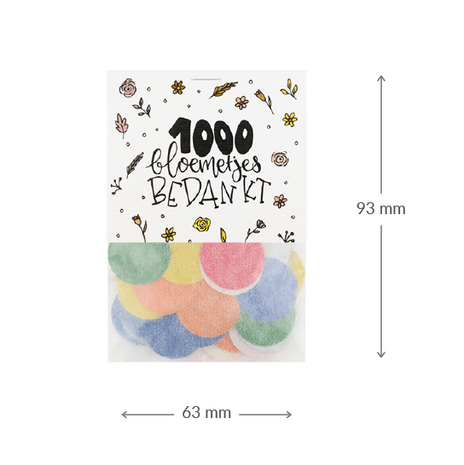 1000 bloemetjes bedankt - Groeiconfetti in pergamijn zakje met klapkaartje // Maartje