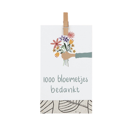 1000 bloemetjes bedankt - Zaden in graspapieren zakje // Floralis