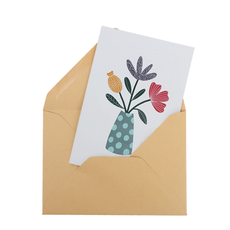 Vaas met bloemen - Zaden in klapkaartje met envelopje | Floralis