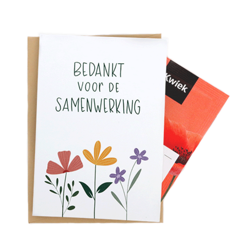 Bedankt voor de samenwerking - Zaden in klapkaartje met envelopje | Floralis