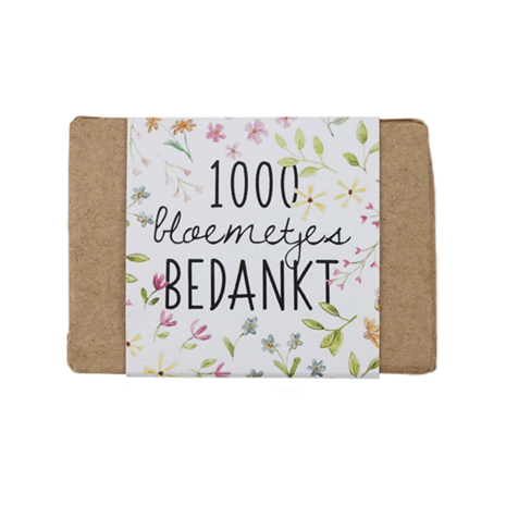 1000 bloemetjes bedankt  - Zaadbommetjes in papier maché doosje // MIJKSJE