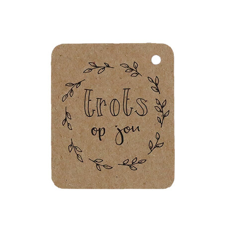 Kraftlabel 50 x 60 mm met boorgat met de tekst 'Tot ziens'
