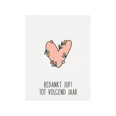 Kaartje - Bedankt juf! Tot volgend jaar - Voorkant