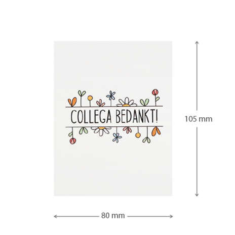 Kaartje - Collega bedankt - Maatgeving