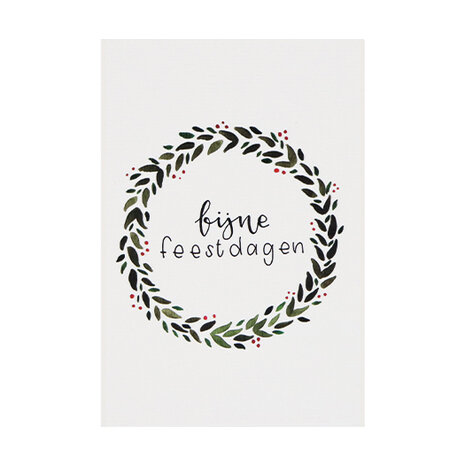 Ansichtkaart 100 x 148 mm met de tekst ‘Fijne feestdagen’