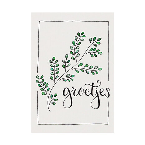 Ansichtkaart 100 x 148 mm met de tekst ‘Groetjes’