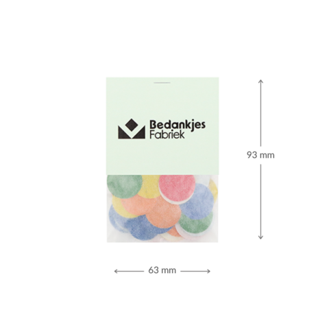 Leuk dat je er bij was - Groeiconfetti in pergamijn zakje met klapkaartje // Eef