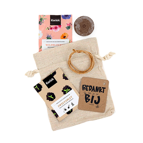 Zaden in linnenzakje - Bedankt dat je er bij was - Inhoud