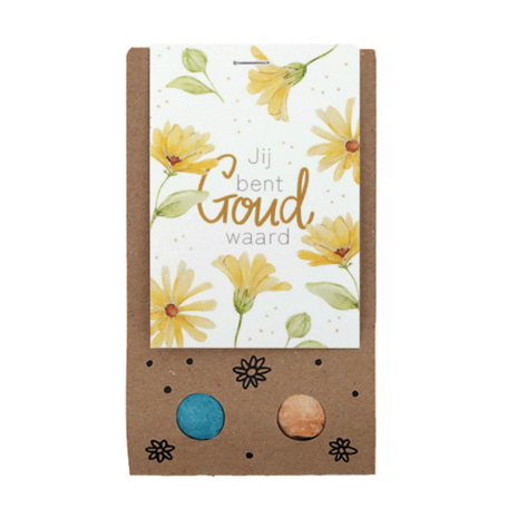 Zaadbommetjes in buidel - Jij bent goud waard - Hoofdfoto