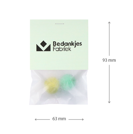 Zaadbommetjes in pergamijn zakje met klapkaartje - Maatgeving bedankje
