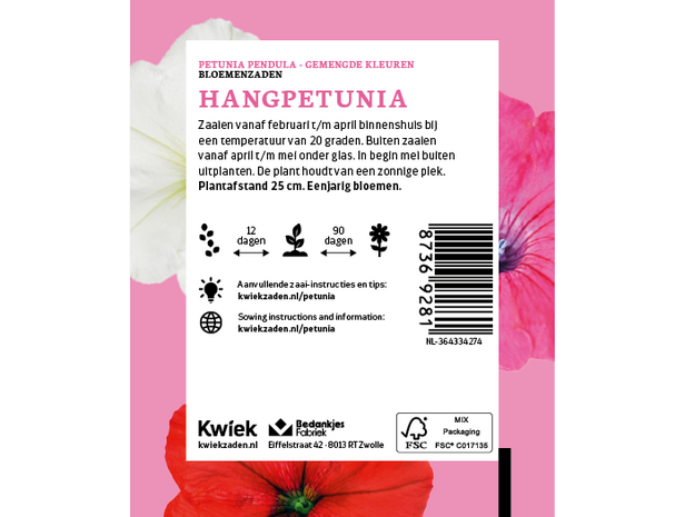 Hangpetunia - Kwiek Uitdeel zakjes (UITVERKOCHT)