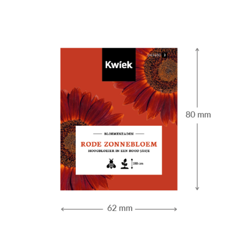 Rode zonnebloem zaden -  Kwiek Uitdeel zakjes (UITVERKOCHT)