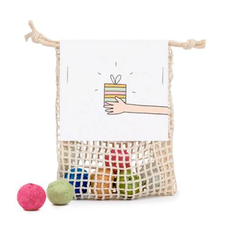 Zaadbommetjes in netzakje - Cadeautje geven - Hoofdfoto