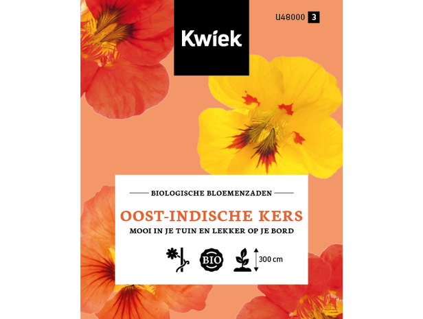 Biologische Oost-Indische kers zaden -  Kwiek Uitdeel zakjes (UITVERKOCHT)