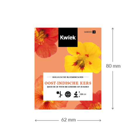 Biologische Oost-Indische kers zaden -  Kwiek Uitdeel zakjes (UITVERKOCHT)