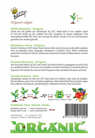 Bio Wilde Marjolein - Oregan - achterkant