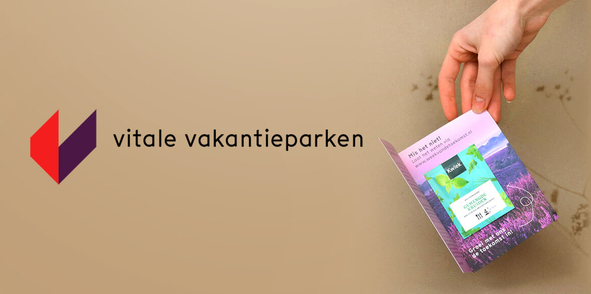 Maatwerk klapkaartje in envelopje - Vitale Vakantieparken