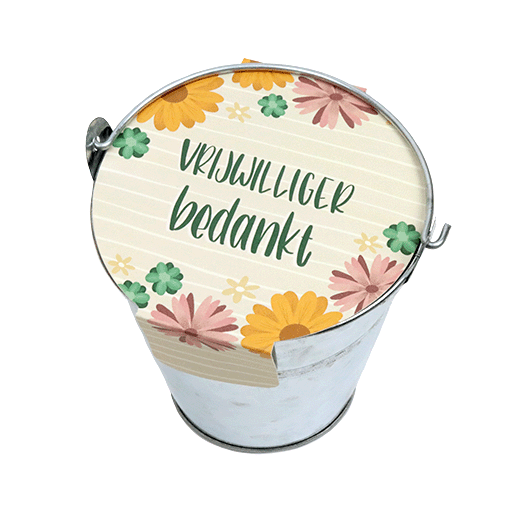Zaden in emmertje Vrijwilliger bedankt zaden attentie/ bedankje