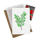Groen blad - bedankje zaden met kaart in pergamijn zakje