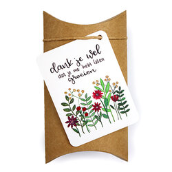 Dankjewel dat je me hebt laten groeien - bedankje zaden in gondeldoosje 