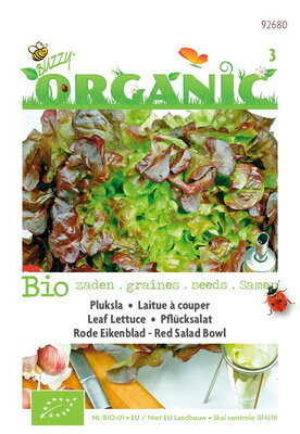 Biologische Pluksla Red Salad Bowl (rode eikenbladsla)