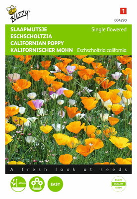 Slaapmutsje enkelbloemig gemengd Eschscholtzia