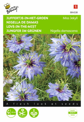 Juffertje-in-het-groen Miss Jekyll blauw (Nigella)