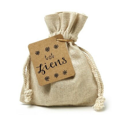 Tot ziens - bedankje zaden in linnenzakje