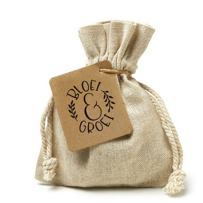 Bloei en groei - bedankje zaden in linnenzakje