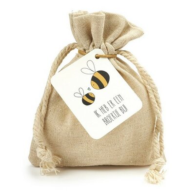 Ik heb er een broertje bij! - Traktatie zaden in linnenzakje