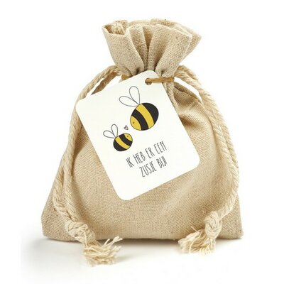 Ik heb er een zusje bij - Traktatie zaden in linnenzakje