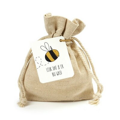 Leuk dat je er bij was! - Traktatie zaden in linnenzakje