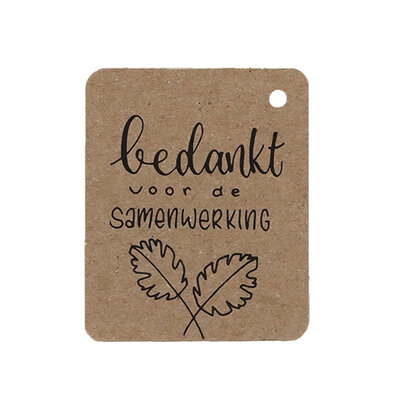 Kraftlabel - Bedankt voor de samenwerking | 50 x 60 mm