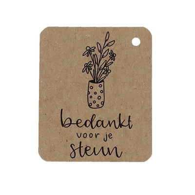 Kraftlabel - Bedankt voor je steun | 50 x 60 mm