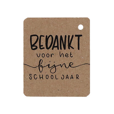Kraftlabel - Bedankt voor het fijne schooljaar | 50 x 60 mm