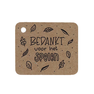 Kraftlabel - Bedankt voor het spelen | 50 x 60 mm